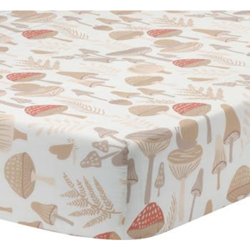 Mushroom Meadow Organic Cotton Fitted Crib Sheet