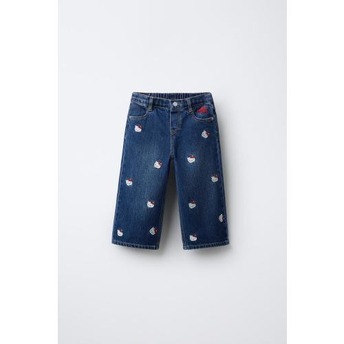 HELLO KITTY © SANRIO CULOTTE JEANS - Blue | ZARA United States