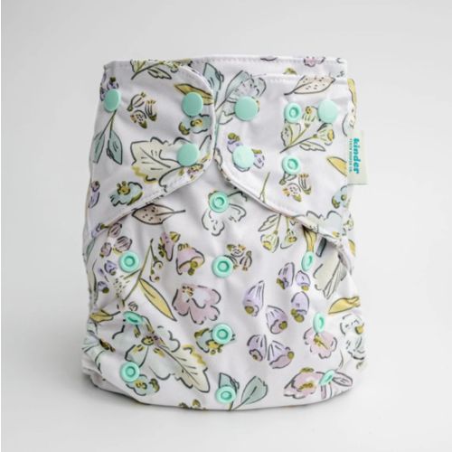 Floral: Essentials Pocket Cloth Diaper with Athletic Wicking Jersey, Grows with your Baby