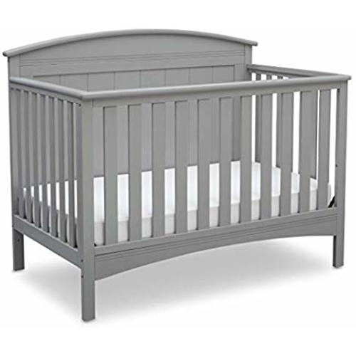 Delta Children Archer Solid Panel 4-in-1 Convertible Baby Crib, Grey - 4-in-1 Crib