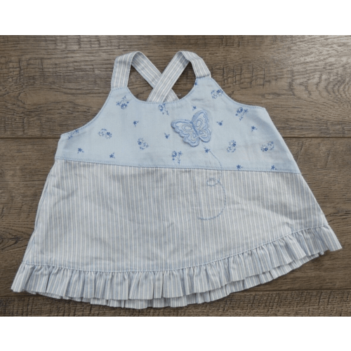 Baby Girl Clothes Vintage Carter's 3 Month Pretty Blue Butterfly Top
