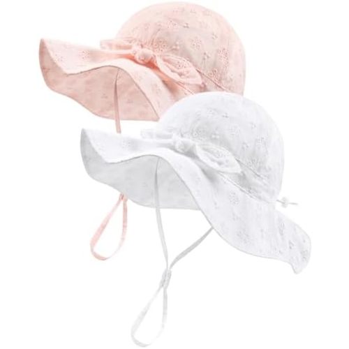 FURTALK Sun Hat for Baby Girls Toddler Summer Beach Hats with Wide Brim Cotton Sun Protection Travel Essentials