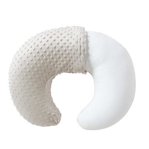 Baby Nursing Pillow and Body Positioner with Premium Slipcover for Breastfeeding for Baby Boys and Girls, Feeding Pillow with Breathable Comfortable Pillowcase (Sand)