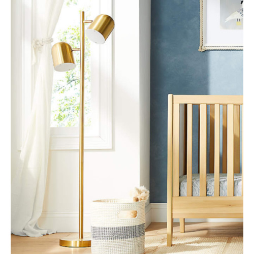 Thorne Gold Metal Dual-Head Floor Lamp