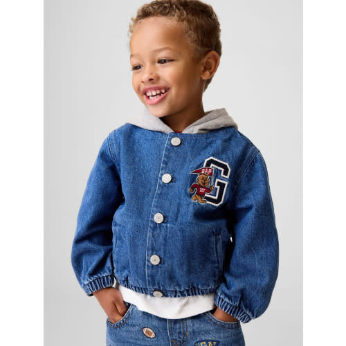Baby & Toddler Denim Varsity Bomber Jacket
