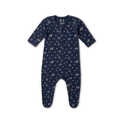 monica + andy Double Zipper One Piece, 100% Organic Baby Clothes for Girls & Boys, Unisex, Preemie, Newborn & Infant Sizes