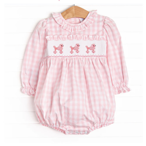 Toodles, Poodles Smocked Bubble, Pink – Stitchy Fish