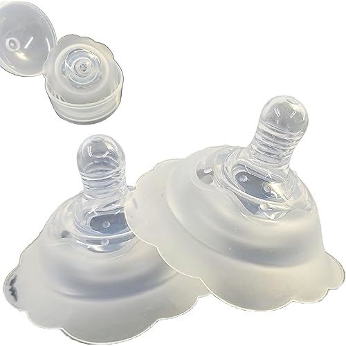 Nipple Shield for Breast Feeding Newborn, Silicone Breast Shield Nursing Cap for Breastfeeding Babies and Moms Breast Shield(2Pcs) (White2)