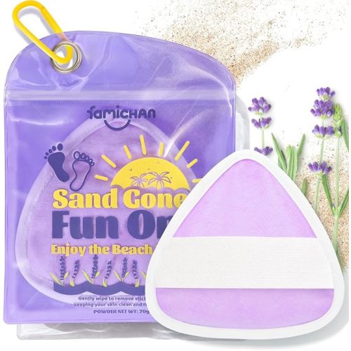 Triangle Sand Remover Eraser Wipe, Family Beach Vacation Essentials for Women, Kids & Baby, Girl Beach Must Haves, Sand Removal Bag for Cruise Travel Accessories