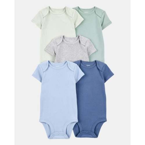 Baby Boy 5-Pack Solid Short-Sleeve Cotton Bodysuits | Carter's, 6 M