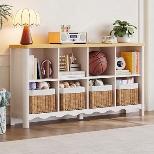 ONBRILL 8 Cube Bookcase, Bookshelf and Toy Storage Organizer for Kids Room