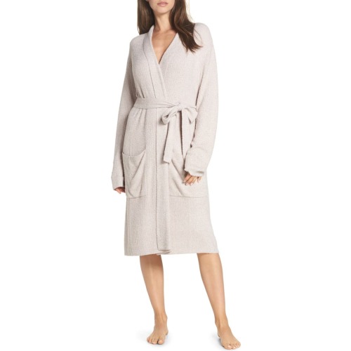 Barefoot Dreams® CozyChic™ Lite® Ribbed Robe, Small/Medium, Faded Rose/ Pearl- He