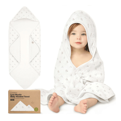 Lyra Muslin Hooded Towel - Color: Petunia
