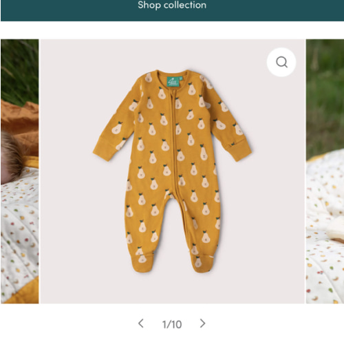 Summer Pears Zip Organic Babygrow – Little Green Radicals