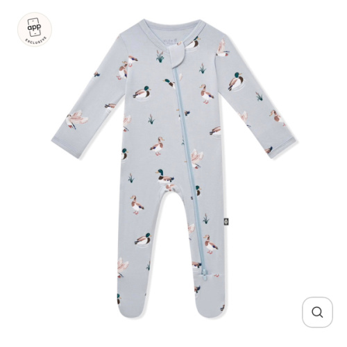 Zippered Footie in Mallard Duck