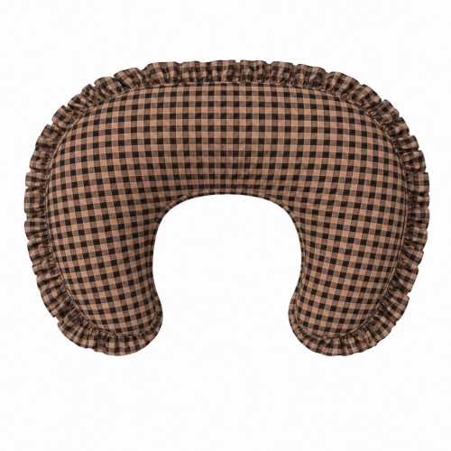 Brown Black Ruffle Pillow Cover