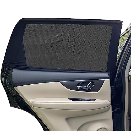 Car Window Shades for Baby - 2 Pack Sun Shade Blocker, Breathable Mesh Rear Side Window Shade Sunshade for SUV, UV Protection for Baby Family Pet, Mosquito Bug Net Window Screens for Camping