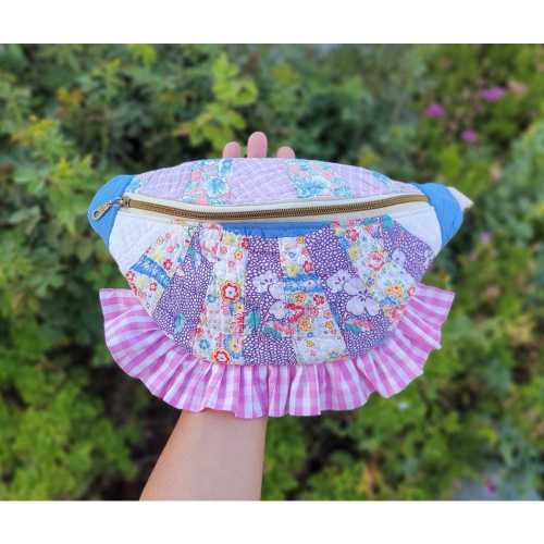 Vintage Quilted Fanny Pack | Upcycled Grandmother's Garden Floral Bag