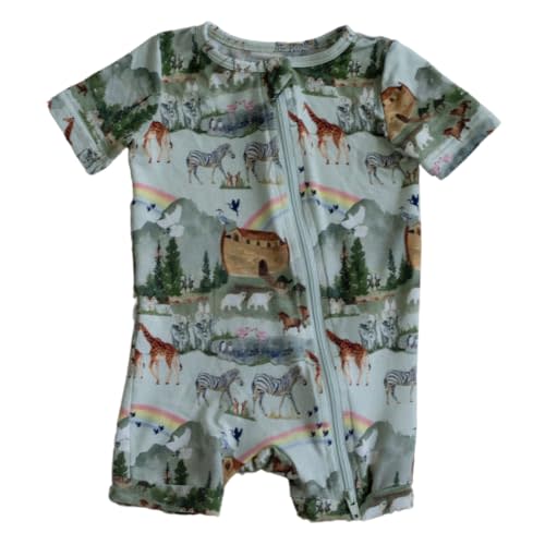 Tiny Revival Noah's Ark Baby Romper – Faith-Based Shortie One-Piece | Soft TENCEL™ Modal | Breathable & Hypoallergenic