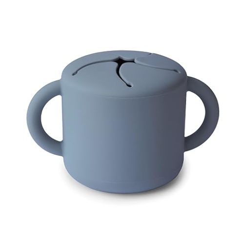 mushie Silicone Snack Cup | Spill Proof Food Container for Toddler and Baby (Tradewinds)