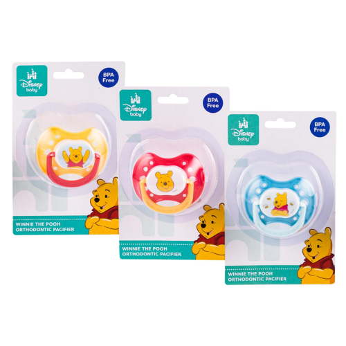 Disney Baby Winnie The Pooh Orthodontic Pacifier 3 Assorted BPA Free, Multicolor, 96228