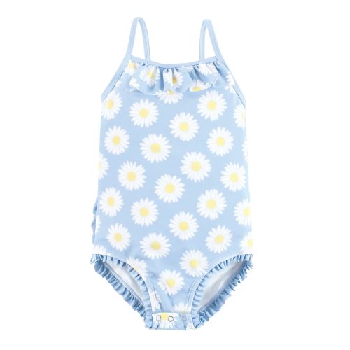Hudson Baby Girls Baby Swimsuit, Blue Daisy