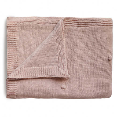 Mushie Knitted Textured Dots Baby Blanket