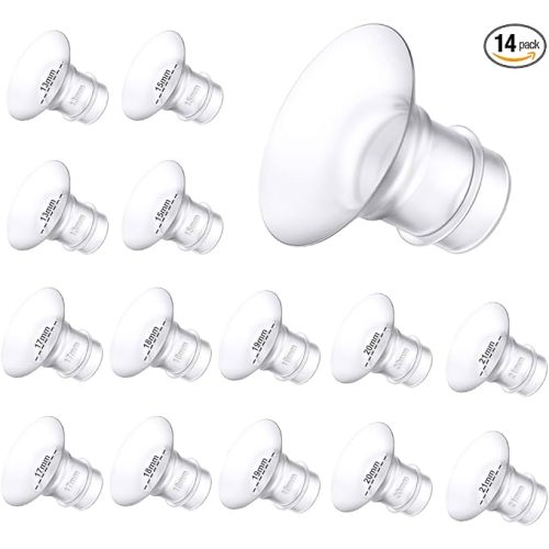 Flange Insert 13/15/17/18/19/20/21mm 14PCS,Compatible with Momcozy S12 pro/S9 pro/S12/S9/Medela/Spectra/Bellaaby/TSRETE etc 24mm Shields/Flanges,Reduce 24mm Tunnel Down to Other Size