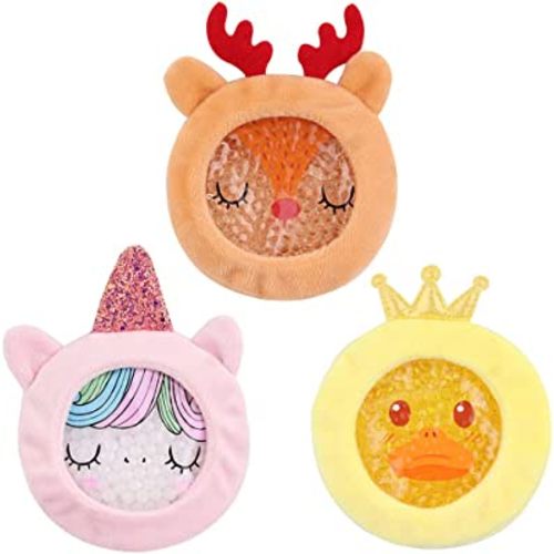 Hilph Kids Ice Packs for Boo Boos, Reusable Gel Cold Packs for Toddlers Injuries, 3 Pcs Hot & Cold Compress with Cute Plush Sleeves for Pain Relief, Fever, Wisdom Teeth, First Aid, Bumps (Unicorn)
