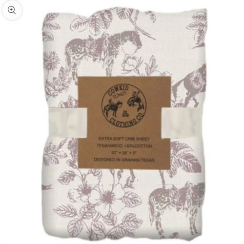 Western Daydream Rose Cotton Muslin Crib Sheet – Cowkid Clothing Company
