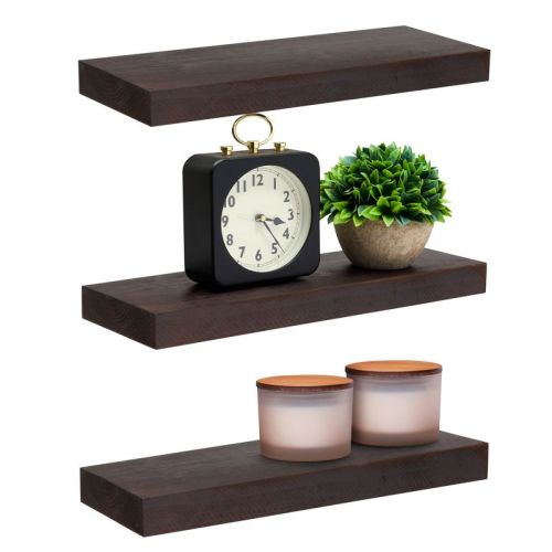 Farmlyn Creek 3 Pack Wooden Floating Shelf for Nursery, Office, Bedrooms, Space Saving, 15.7 x 5.5 x 1.5 In