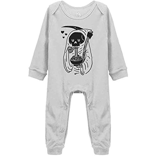Skull Love Food Baby Long Sleeve Playsuit Newborn Bodysuit Outfit Clothes