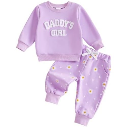 Baby Girl Clothes Daddys Girl Sweatshirt Floral Print Pants Fall Outfits