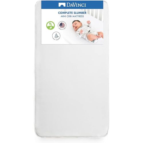 DaVinci Complete Slumber MINI Crib Mattress, Firm support, Lightweight, Waterproof, Greenguard Gold Certified