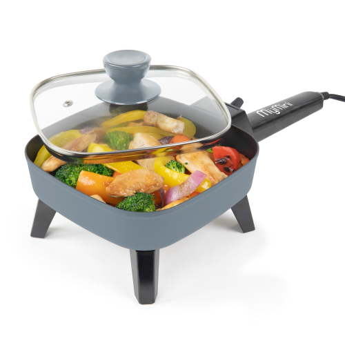 MyMini Electric Skillet, 7 inch, 600 watts, Gray