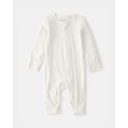 Baby 2-Way Zip PurelySoft Sleep & Play Pajama - Cream | Carter's