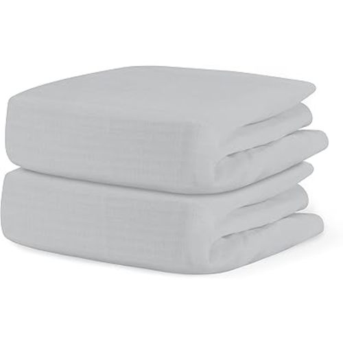 Newton Baby Organic Fitted Crib Sheets (2-Pack) - Ultra Breathable and Soft, 100% Organic Muslin Cotton, Twilight Grey, Fits All Standard Cribs
