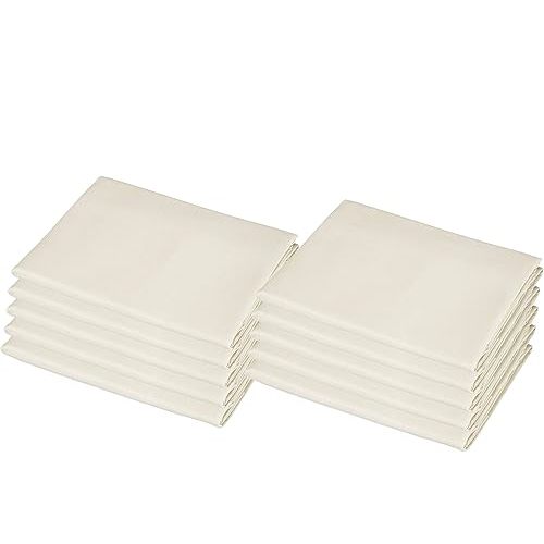 American Baby Company 10 Pack 100% Cotton Percale Fitted Nap Mat Sheet with Elastic Corners, 24" x 48" x 4" - Soft & Breathable Rest Mat Sheet or Nap Mat Cover for Daycare & Preschool, Cream