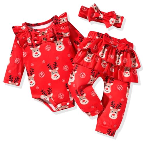 Aalizzwell Preemie Newborn Infant Baby Girls Clothes Ribbed Bodysuit Pants Set Fall Winter Outfits