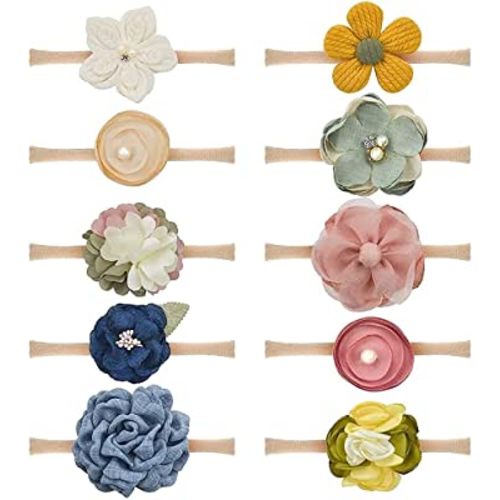 Baby Girl Headbands and Bows for Newborn Infant Toddler Nylon Hairbands Hair Accessories