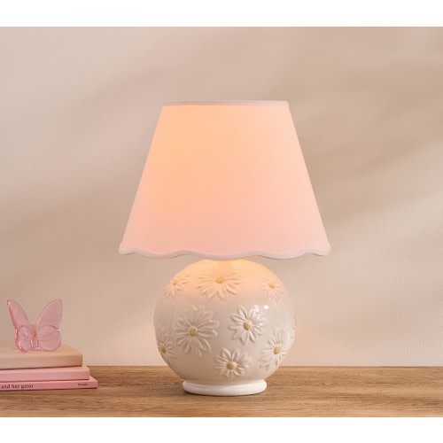 Ceramic Daisy Table Lamp (16")