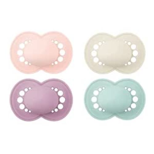 MAM Original Matte Baby Pacifiers 6-16 Months, Binky for Newborn Babies, BPA-Free Skin Soft Silicone Nipple, Easy to Clean, Developed with Medical Experts, 4 Count, Made in Europe