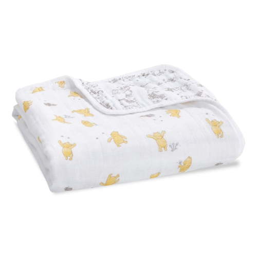 Aden + Anais Disney Baby, Winnie Pooh Friends Baby Blanket, 100% Cotton Muslin, Unisex Infants