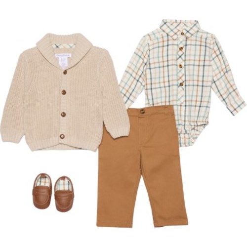 Tommy Bahama Newborn Boys Plaid Bod, Cardigan, Pants and Shoes Set - Long Sleeve - Save 40%
