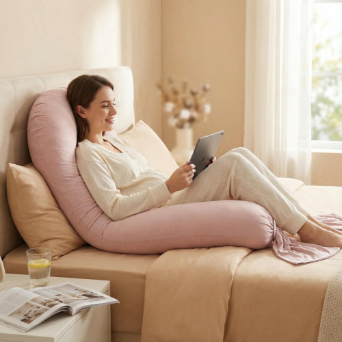 Latitude Run® Adjustable Pregnancy Pillow – Full Body Support for Side Sleeping - Adjustable Firmness and Shape - Supports Back, Legs, Belly, HIPS for Pregnant Women - Removable Cover | Wayfair