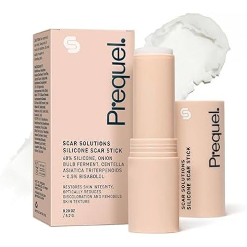 Prequel Skin Scar Solutions 60% Silicone Scar Stick. Thick Solid Velvety Film for Scars. Formula Infused with Centella Asiatica Extracts and Vitamin E. Soothing and Occlusive