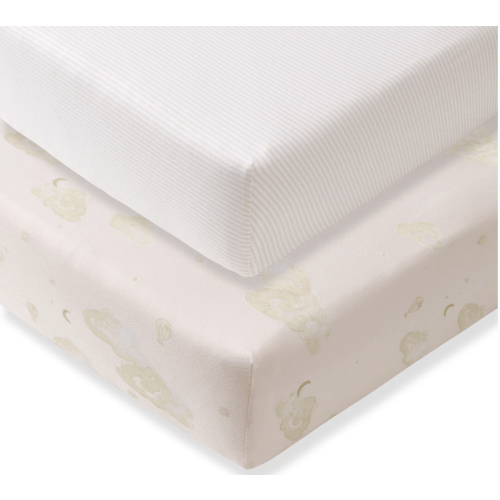 Good Night Sky Organic Cotton Crib Sheets Set of 2 - Ranunculus