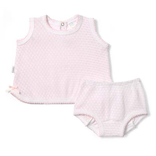 PatyKnit™ Pinstripe Sleeveless Diaper Set - PatyInc
