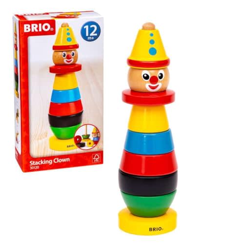 BRIO Infant & Toddler 30120 - Stacking Clown - 9 Piece Wood Stacking Toy for Kids Ages 1 and Up