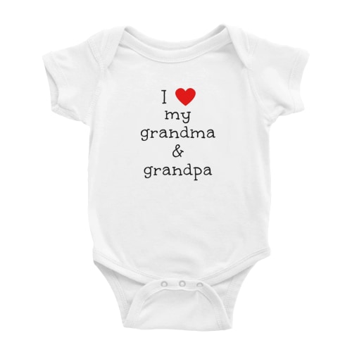 I Love My Grandma and Grandpa Cute Baby Bodysuit Boy Girl Unisex Baby Clothes